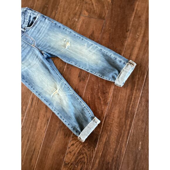 Gap Denim Overalls Girls Distressed Roll‎ Cuff Hem Bib Pockets Blue Size Small - Picture 4 of 11